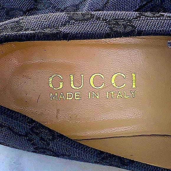 GUCCI GG WOMENS LOAFER VINTAGE BLACK MONOGRAM SIZE 5 ITALY - Picture 9 of 12
